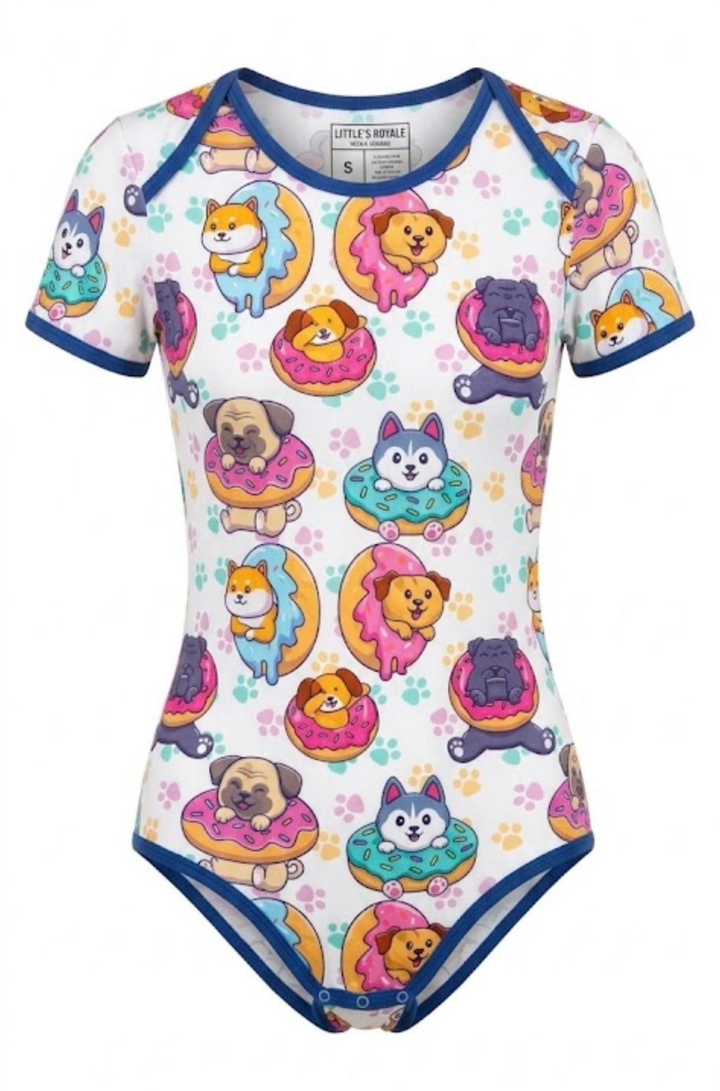 Doggies 'n' Donuts Short Sleeve Adult Onesie